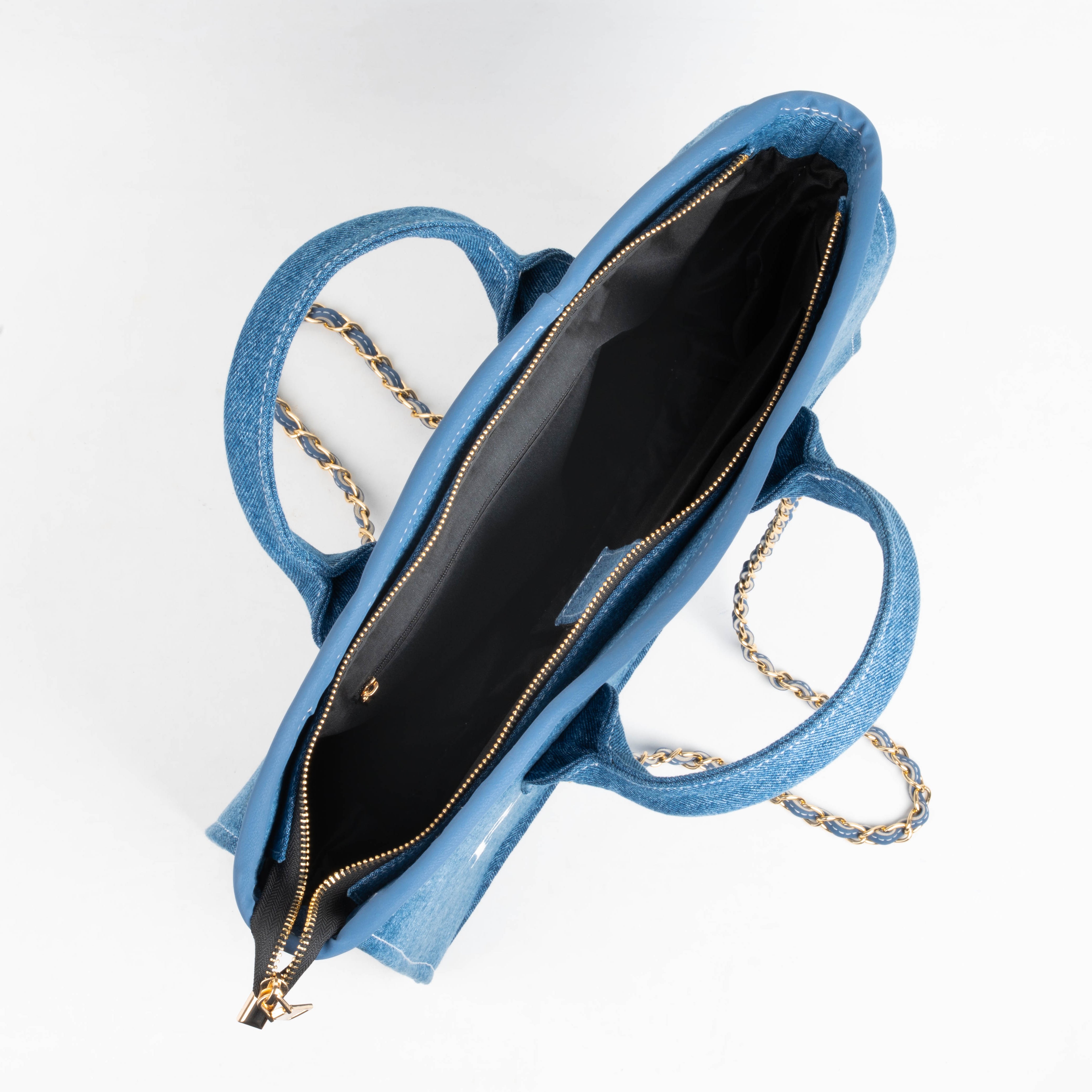 Rerden Azure Chain Denim Tote Bags