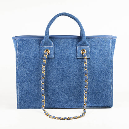 Rerden Indigo Crest Denim Tote Bag